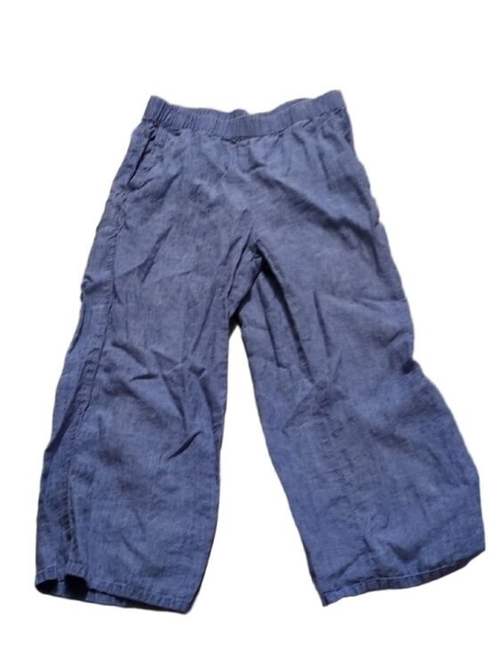 Eileen Fisher Pants - Eileen Fisher Blue Linen Cropped Pull On Pants Size XS